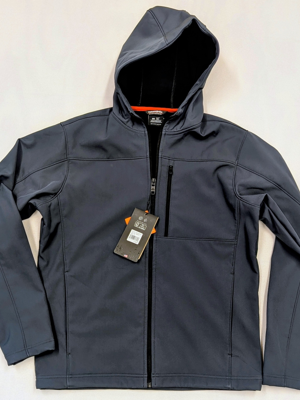 Hawke & Co Pro Series Men's Stretch Softshell Jacket Hooded Fleece Lined Windpro
